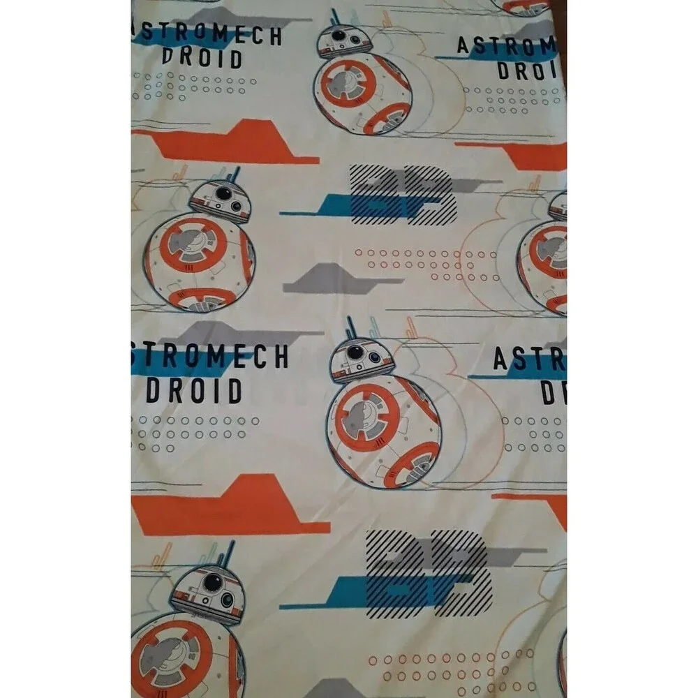 Star Wars Flat Sheet Twin Size ASTROMECH DROID white orange blue